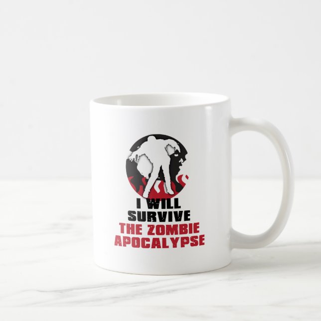 I Will Survive The Zombie Apocalypse Coffee Mug (Right)