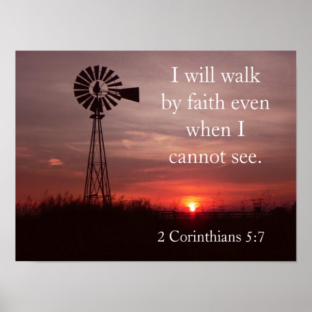 I will walk by faith - Scripture Poster 2 (Front)