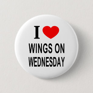 I ❤️ WINGS ON WEDNESDAY I LOVE WINGS ON WEDNESDAY BUTTON