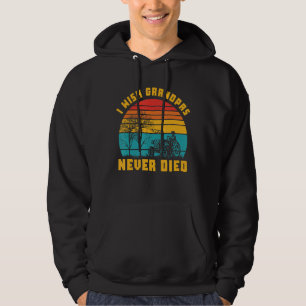 I Wish Grandpas Never Died Funny Retro Sunset Hoodie