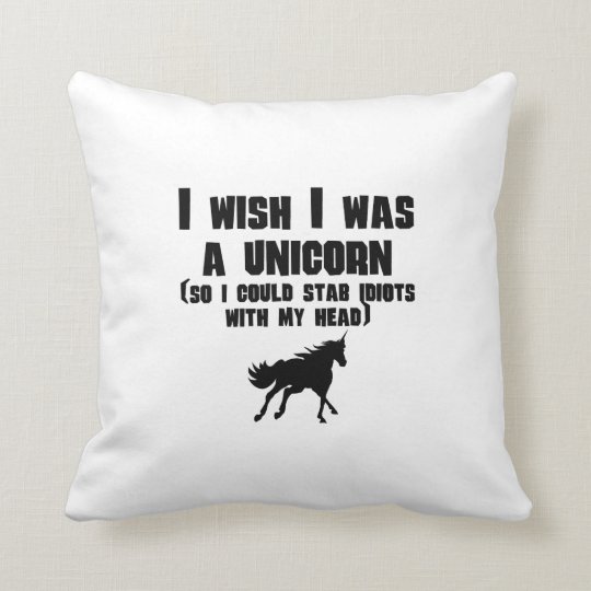 I Wish I Was A Unicorn Throw Pillow Zazzle Com