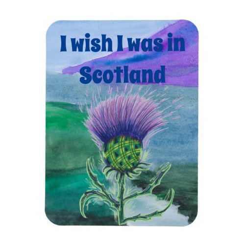 i wish i was in Scotland thistle twist of tartan Magnet