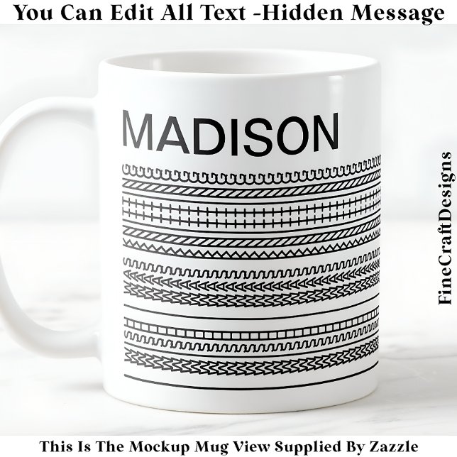 I Wish I Was Knitting & Name Hidden Message 092B  Coffee Mug (Creator Uploaded)