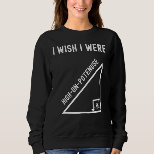 I Wish I Were High On Potenuse  Geometry Maths Hum Sweatshirt