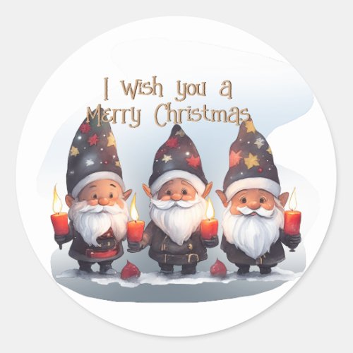 I wish you a Merry Christmas Classic Round Sticker