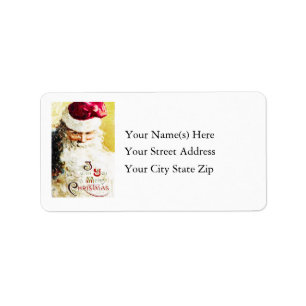 I Wish You a Merry Christmas Vintage Address Label