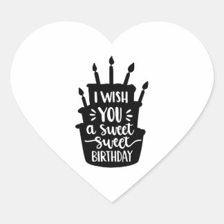 i wish you a sweet birthday heart sticker