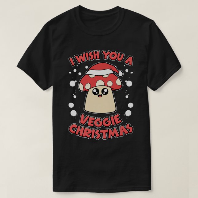 I Wish You A Veggie Christmas Vegetarian Vegan Chr T-Shirt (Design Front)