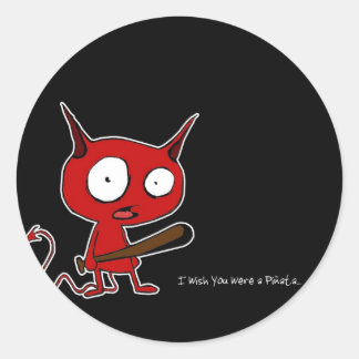 I wish you were a pinata classic round sticker