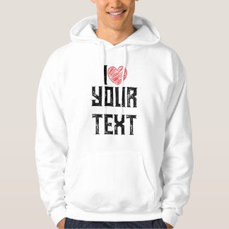 I WITH RED HEART DESIGN HOODIE