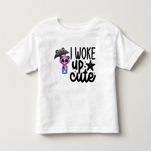 I Woke Up Cute panda Bear Umbrella Rain T_Shirt 