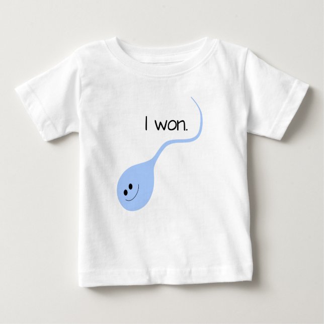 I Won Blue Funny Baby T-shirt (Front)
