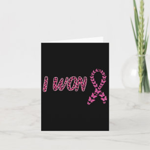 I Won Breast Cancer Awareness Support Pink Ribbon Card