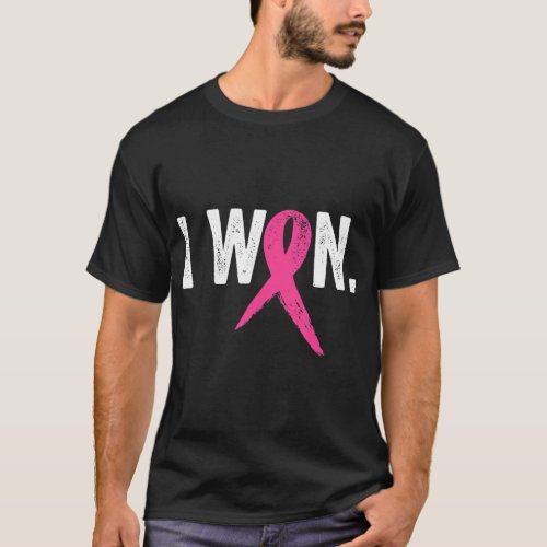 I Won Breast Cancer Awareness Support Pink Ribbon  T_Shirt