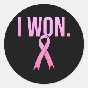 I Won Breast Cancer Survivor Awareness Month Pink Classic Round Sticker