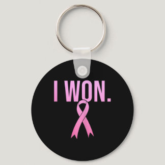 I Won Breast Cancer Survivor Awareness Month Pink  Keychain