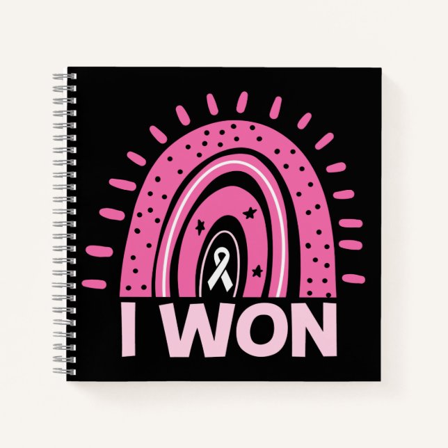 I Won Breast Cancer Survivor Pink Rainbow Journal (Front)