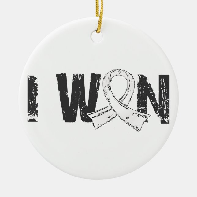 I Won Lung Cancer Ceramic Ornament (Front)