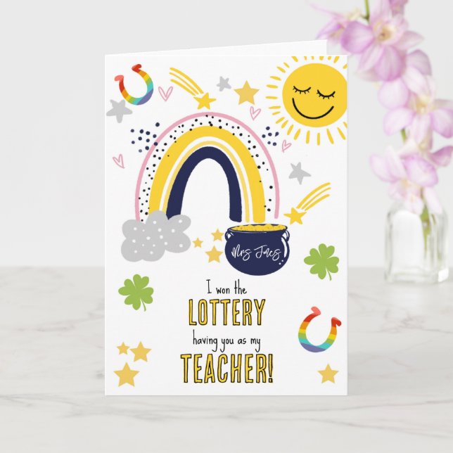 I won the lottery having you as my teacher Irish Card (Orchid)