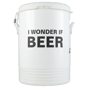 I Wonder If Beer Thinks About Me Too Monogram Beverage Cooler
