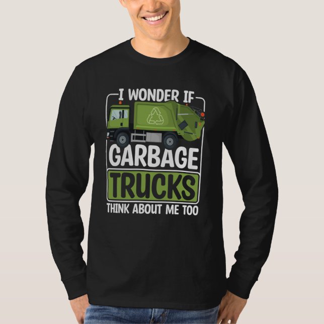 I Wonder If Garbage Trucks Recyling Outfit for Tod T-Shirt (Front)