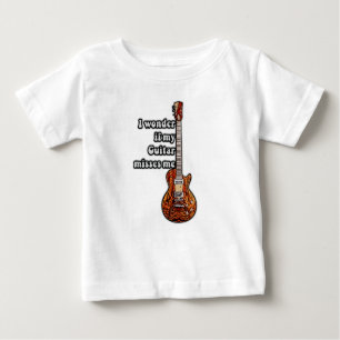 I wonder if my guitar misses me. vintage colors baby T-Shirt