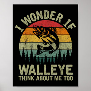 I Wonder If Walleye Think About Me Fishing Humor L Poster