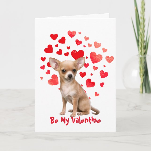 I Woof Love You Chihuahua Dog Valentine Holiday Card (Front)