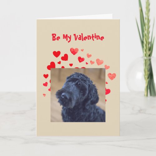 I Woof Love You Cute Black Dog Valentine Holiday Card