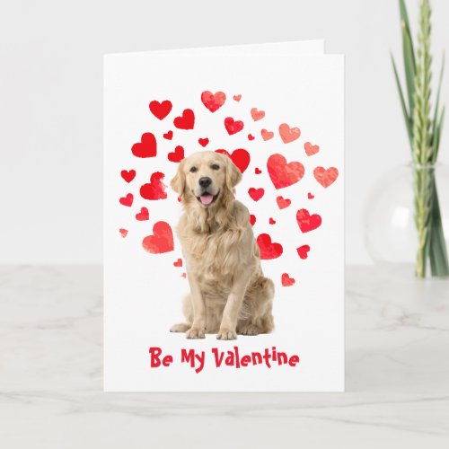 I Woof Love You Golden Retriever Dog Valentine Holiday Card