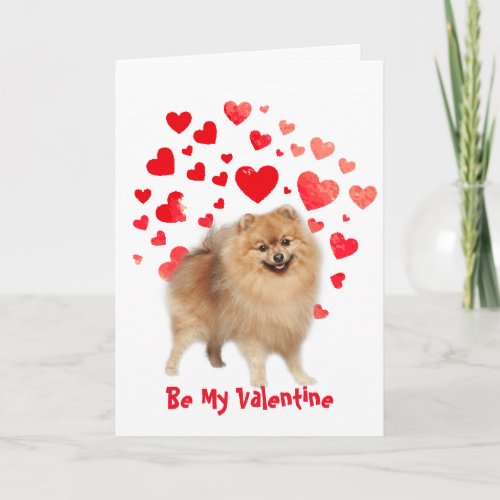 I Woof Love You Pomeranian Dog Valentine Holiday Card
