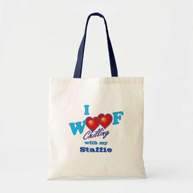 I Woof Staffies Tote Bag (Front)