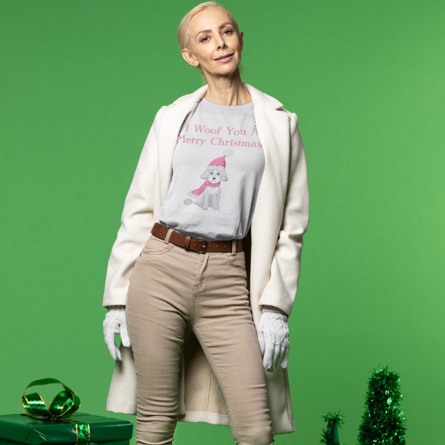 I Woof You A Merry Christmas cute Poodle T-Shirt (Creator Uploaded)