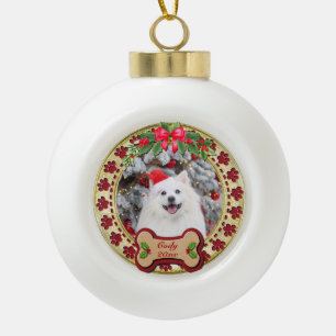 I Woof You A Merry Christmas Personalized Dog Gift Ceramic Ball Christmas Ornament