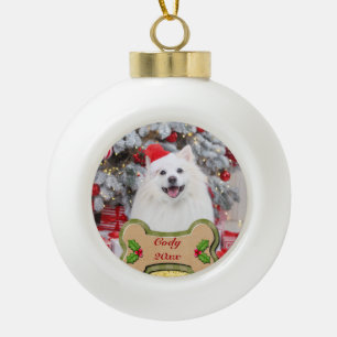 I Woof You A Merry Christmas Personalized Dog Gift Ceramic Ball Christmas Ornament