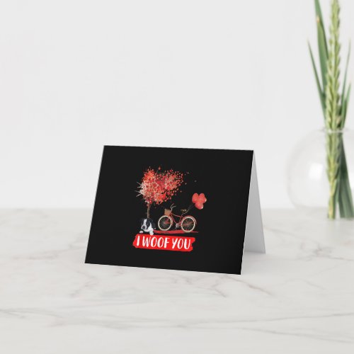 I Woof You Boston Terrier Dog Valentine Gifts Note Card