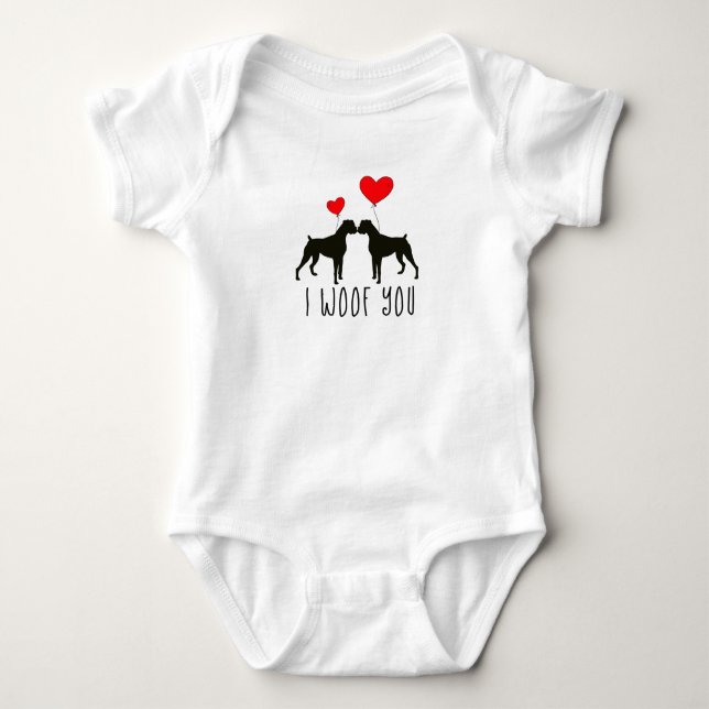 I Woof You - Boxer Dog Shirt for Babies (Front)