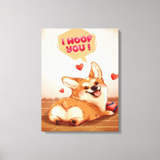 I WOOF YOU | CORGI LOVER GIFT CANVAS PRINT