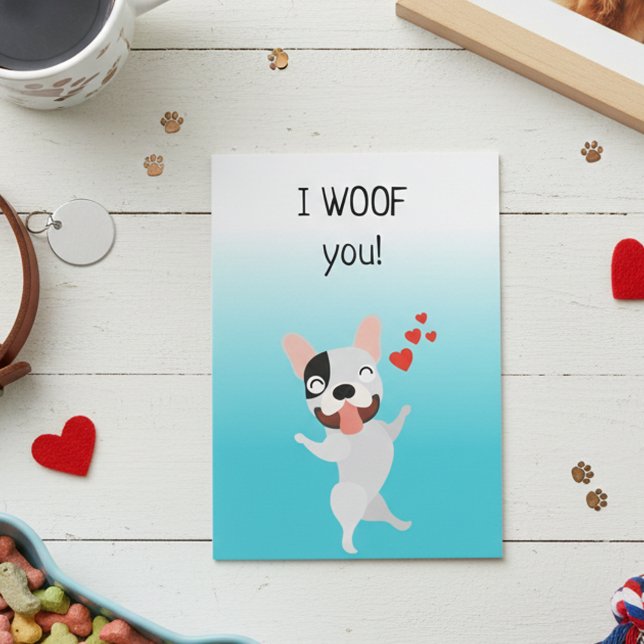 I Woof You Cute Love Dog Anniversary Card (Creator Uploaded)
