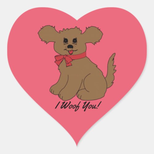 I Woof You Dog Heart Sticker