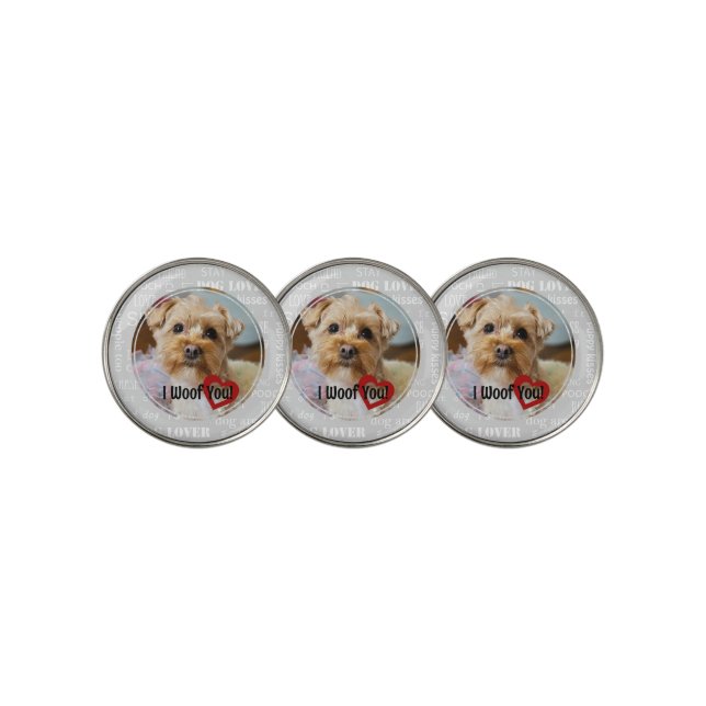 "I Woof You" Dog Theme Golf Ball Marker (3 Up)