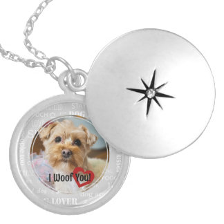 "I Woof You" Dog Theme Locket Necklace