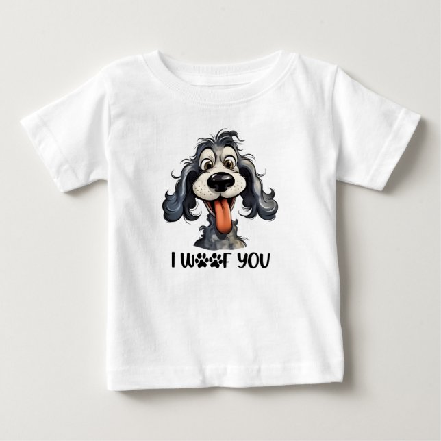 I Woof You Funny Dog Sublimation  Baby T-Shirt (Front)