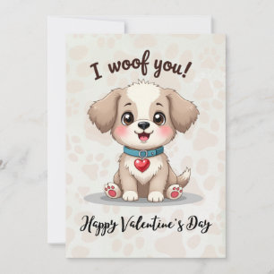 I Woof You Happy Valentines Day Card
