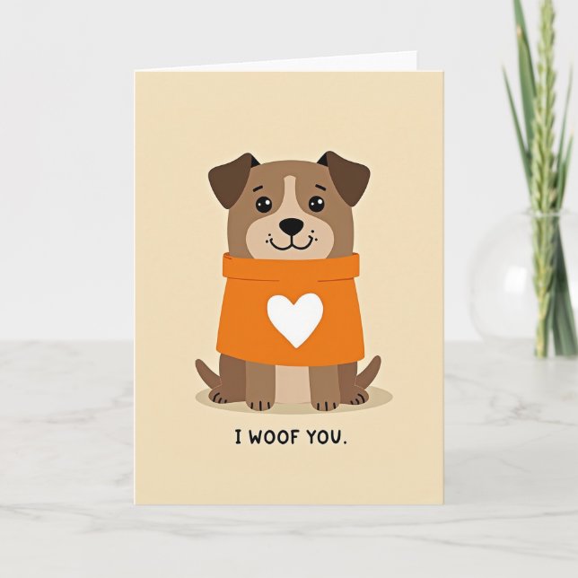 I Woof You Love Dog Card (Front)