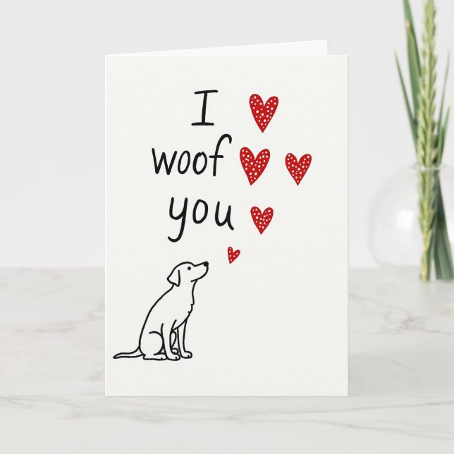 I Woof You Mothers Day Hearts Card (Front)