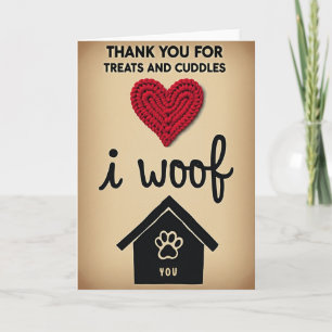 I Woof You Thank You Dog Card