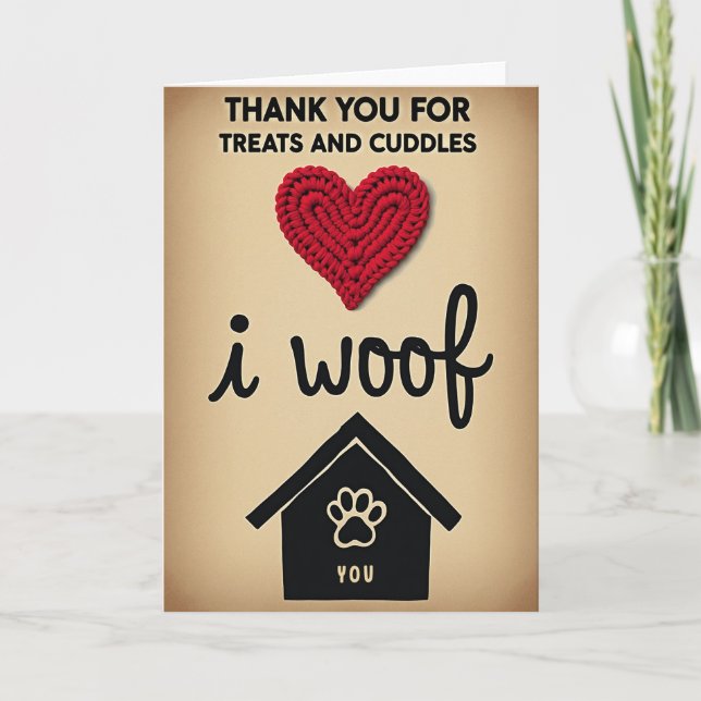 I Woof You Thank You Dog Card (Front)