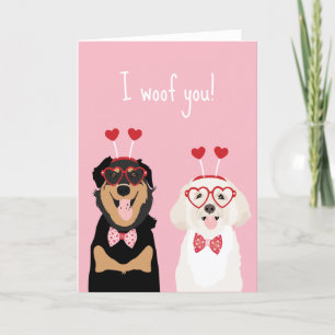 I Woof You Valentine Dog Rottweiler Maltipoo Puppy Holiday Card