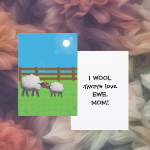 I WOOL Always love EWE MOM Flat Holiday Card